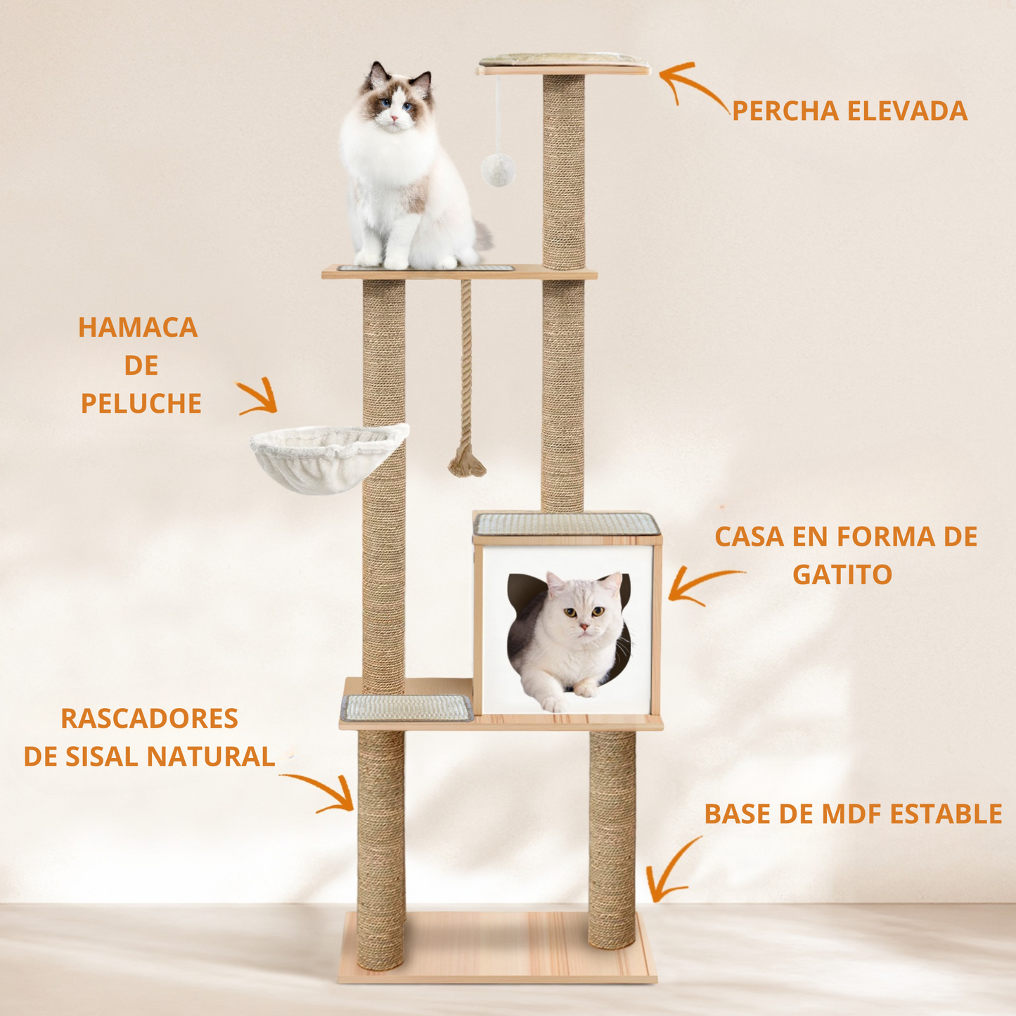 GIMNASIO RASCADOR PAR GATOS
