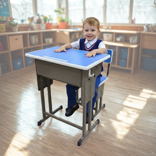 Escritorio Infantil De metal Ajustable Con Banco