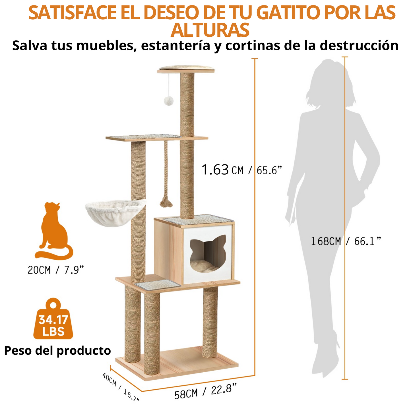 GIMNASIO RASCADOR PAR GATOS