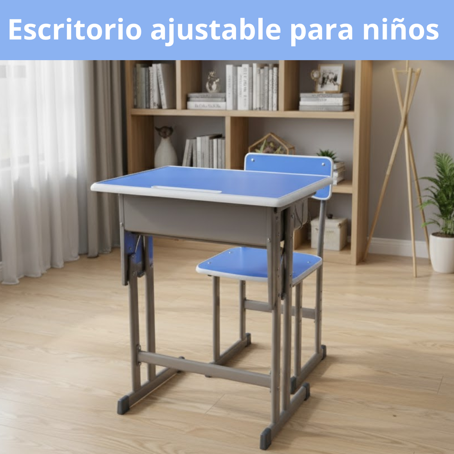 Escritorio Infantil De metal Ajustable Con Banco
