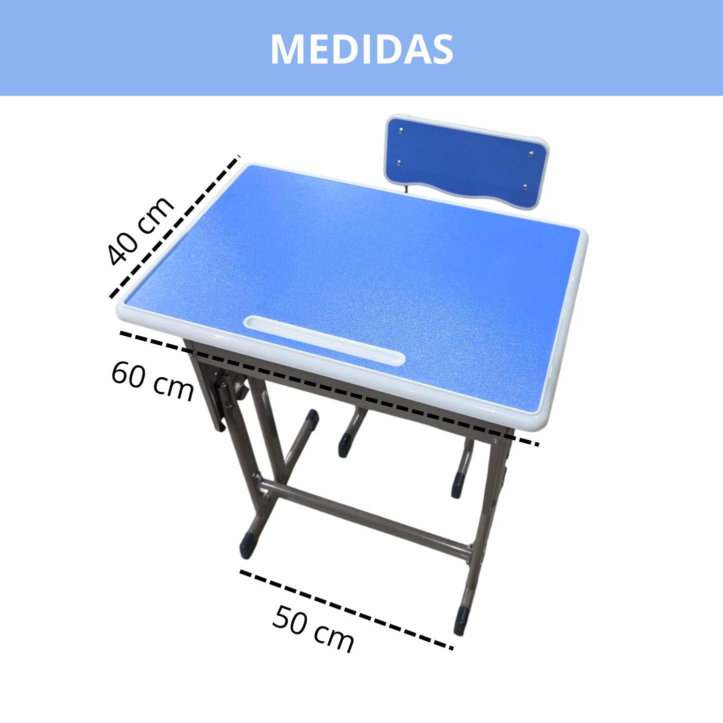 Escritorio Infantil De metal Ajustable Con Banco