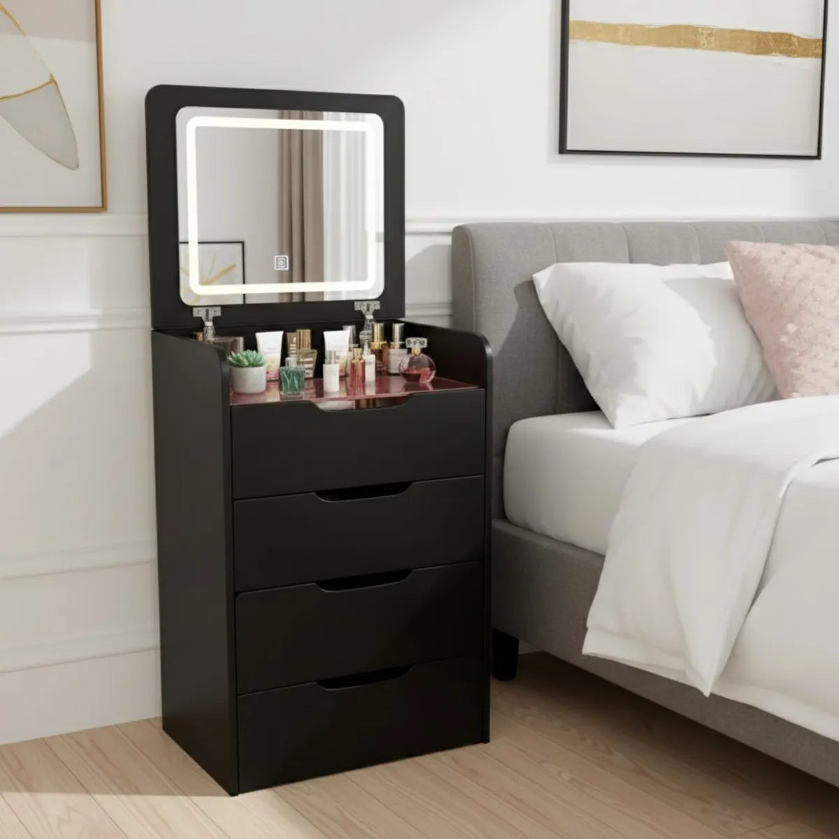 Buró Con Espejo Y Taburete