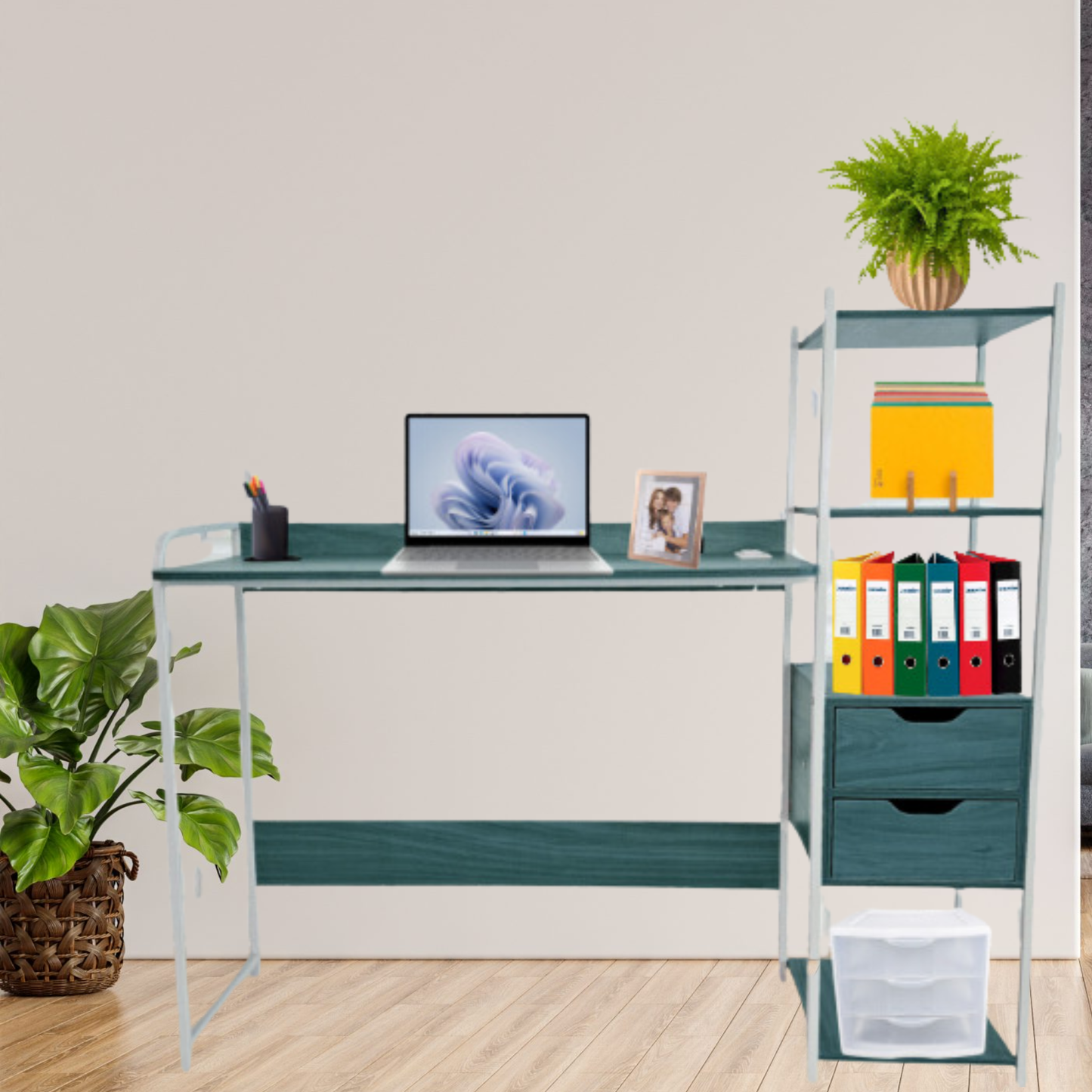 Escritorio Librero Organizador Con Multicontactos