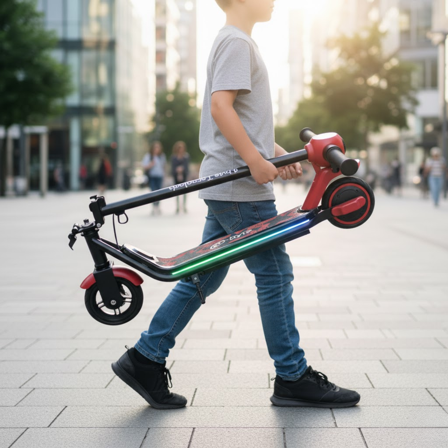 Patín Eléctrico Infantil Plegable Con Luz Led