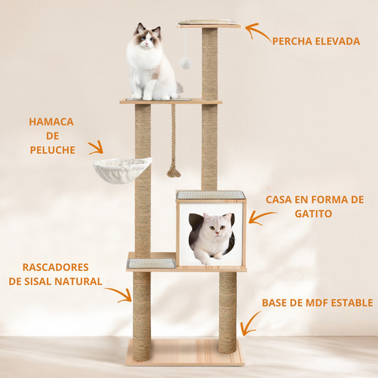 GIMNASIO RASCADOR PAR GATOS