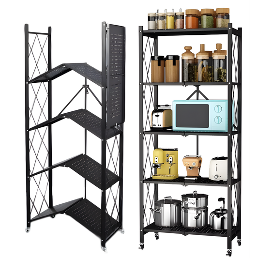 Anaquel Estante De 5 Niveles Plegable Con Ruedas