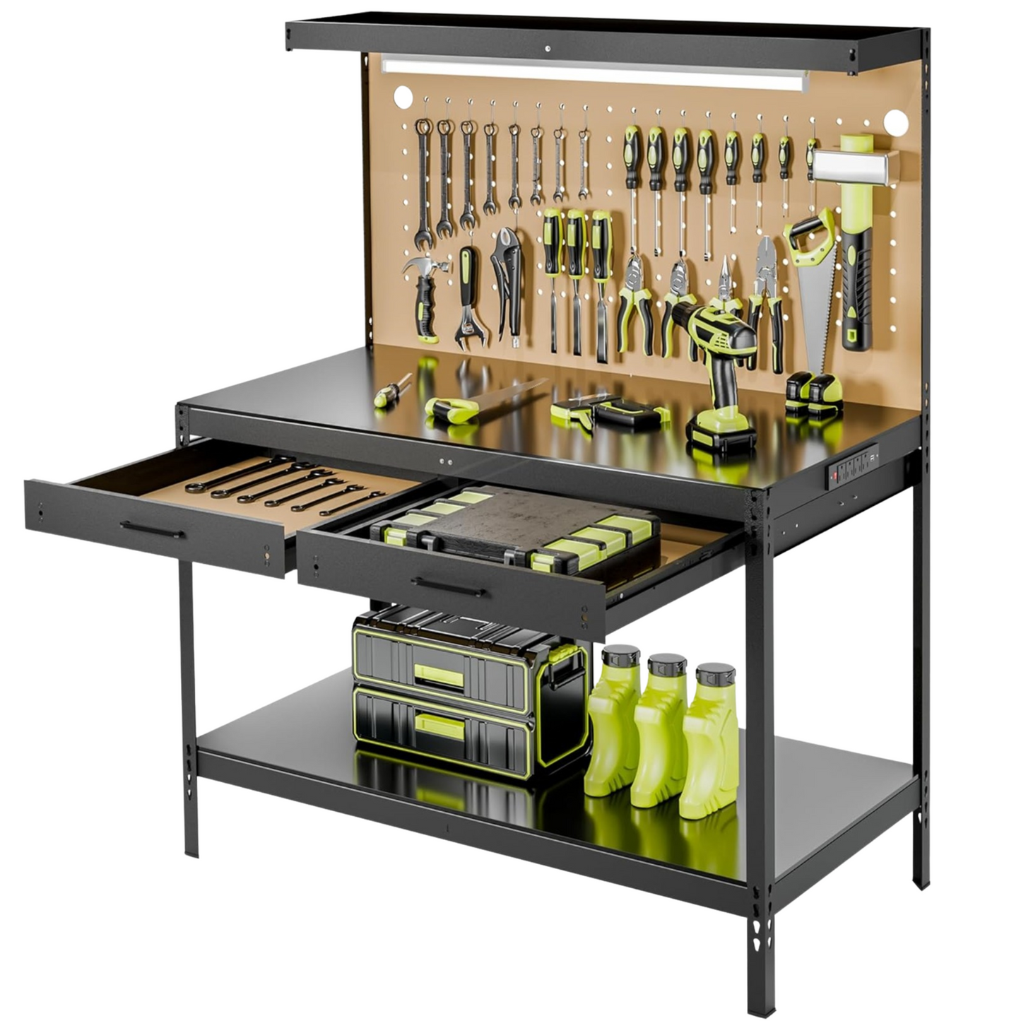 MESA DE TRABAJO RUDO CON LUZ