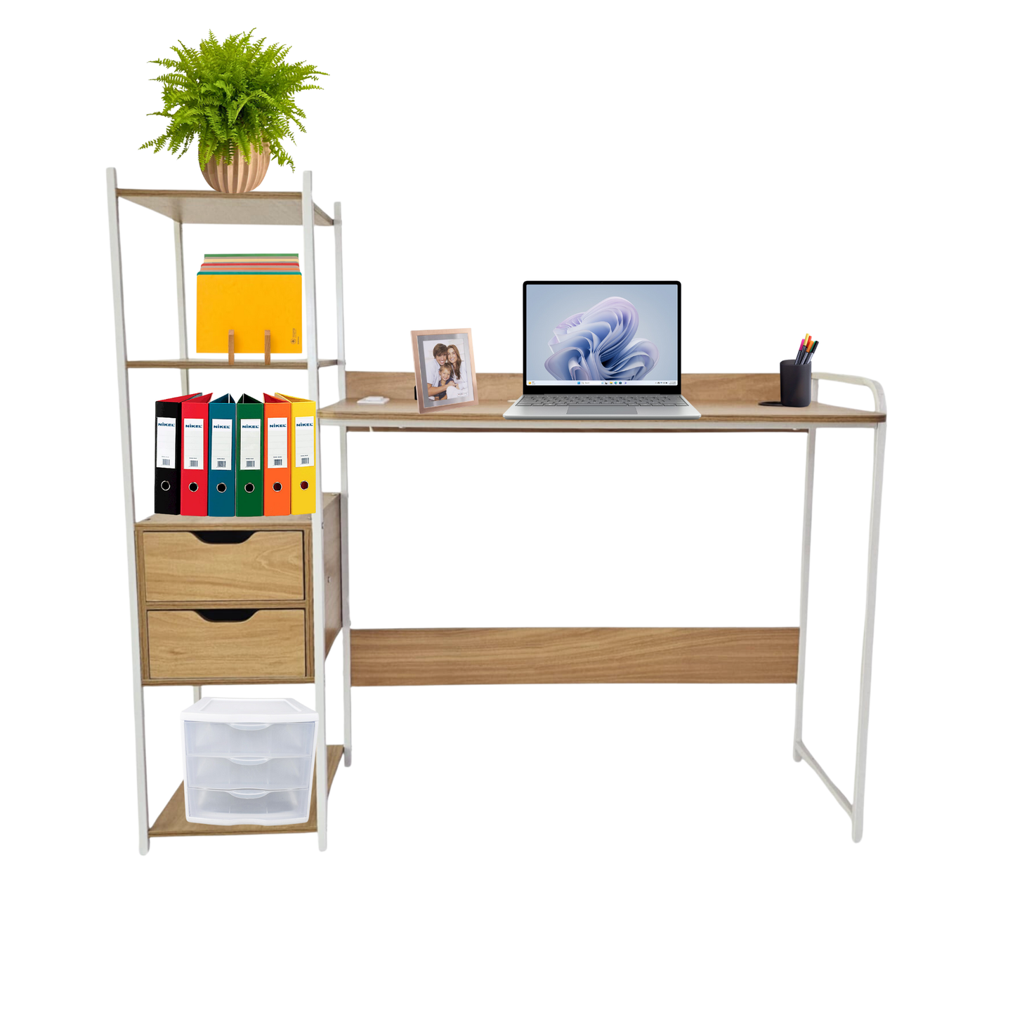 Escritorio Librero Organizador Con Multicontactos