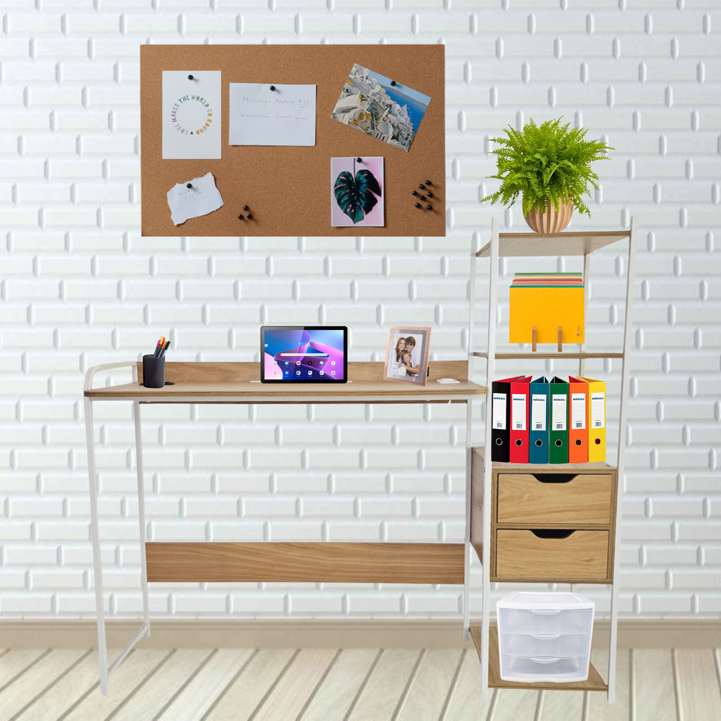 Escritorio Librero Organizador Con Multicontactos