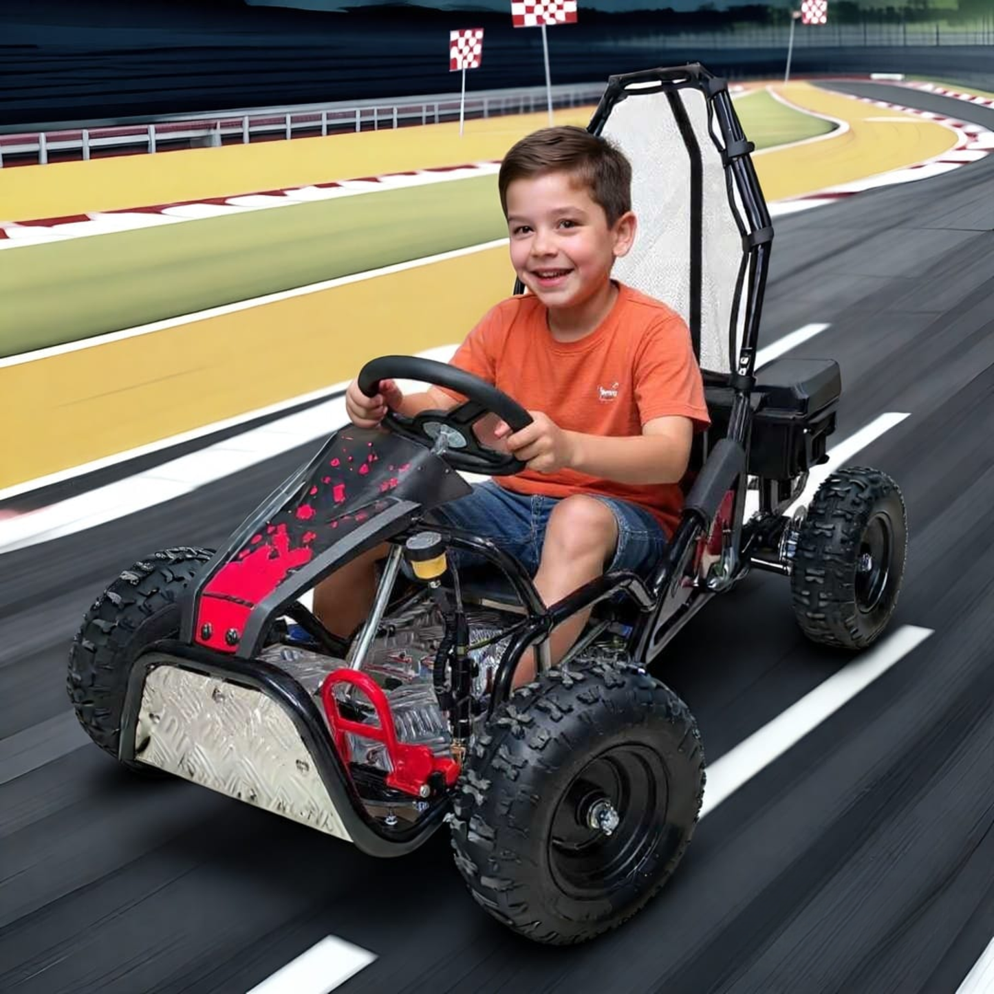 Go-Kart 25km/h Soporta 150kg Eléctrico