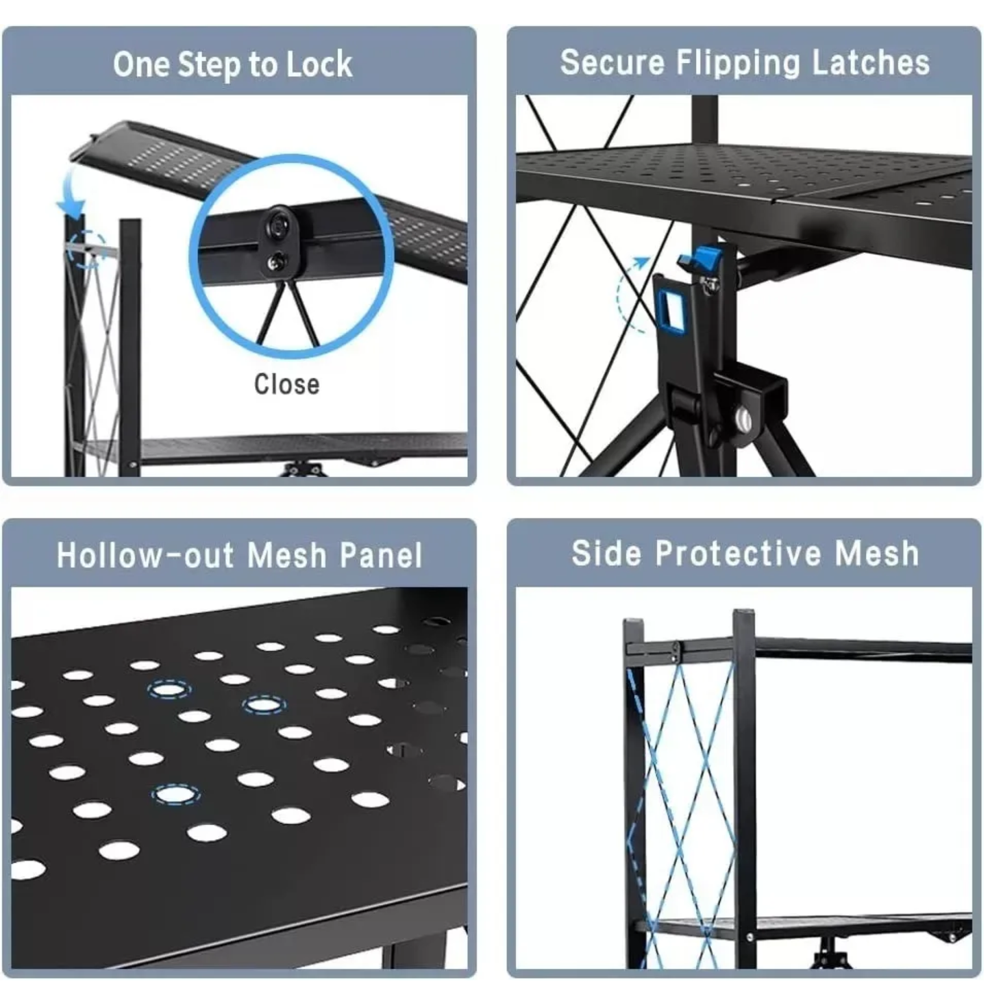 Anaquel Estante De 5 Niveles Plegable Con Ruedas