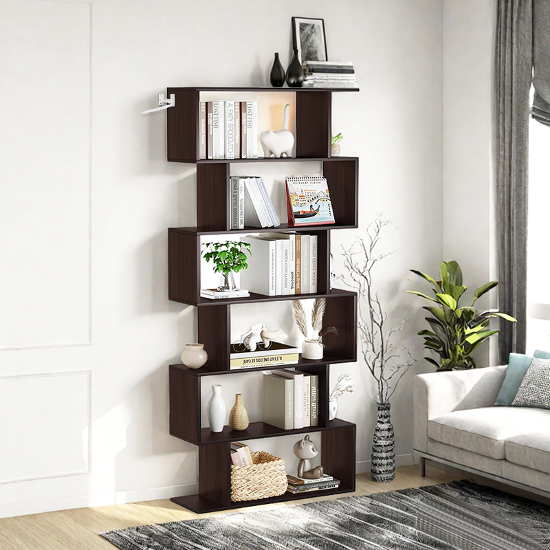 LIBRERO MULTIUSOS EN ZIG ZAG 6 NIVELES