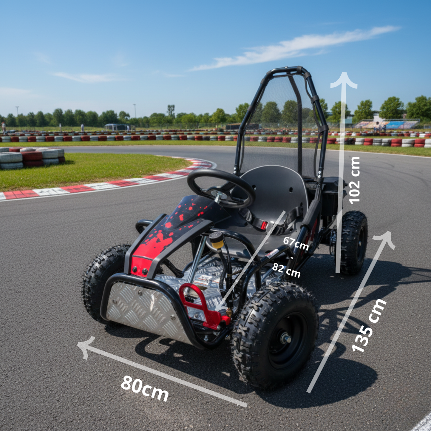 Go-Kart 25km/h Soporta 150kg Eléctrico