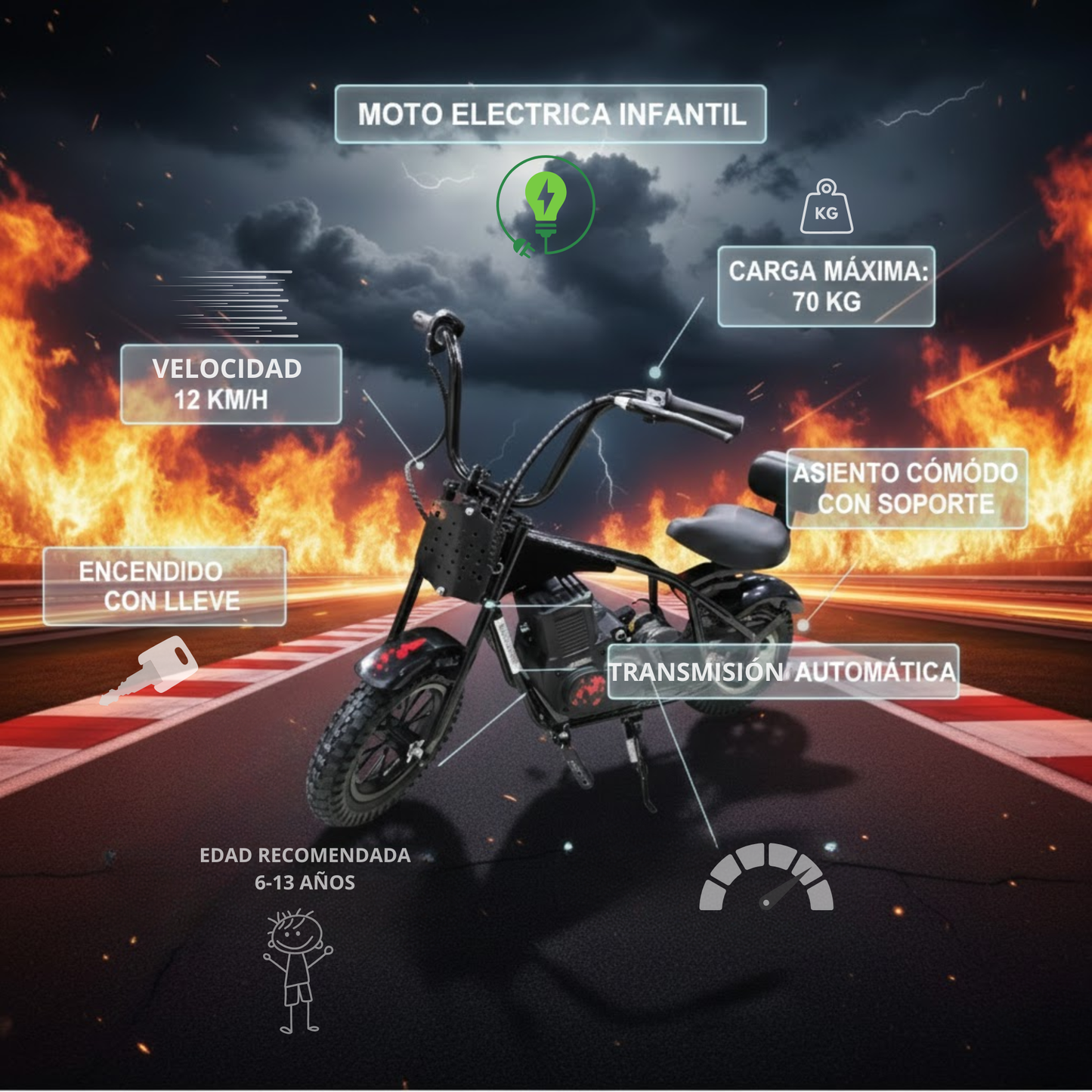 Moto Infantil Eléctrica Mini Moto Automática Para Niños