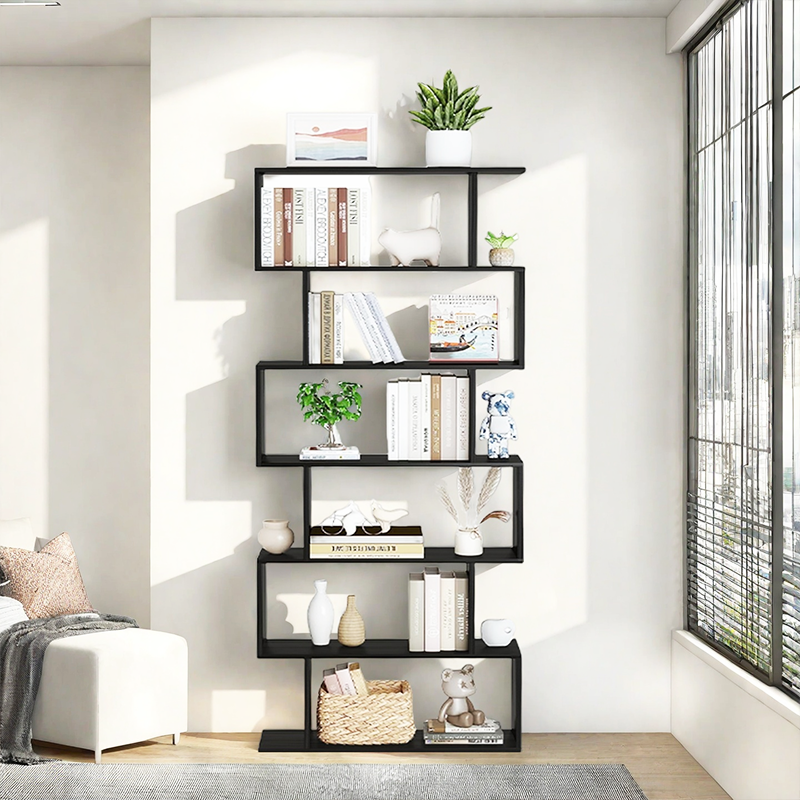 LIBRERO MULTIUSOS EN ZIG ZAG 6 NIVELES