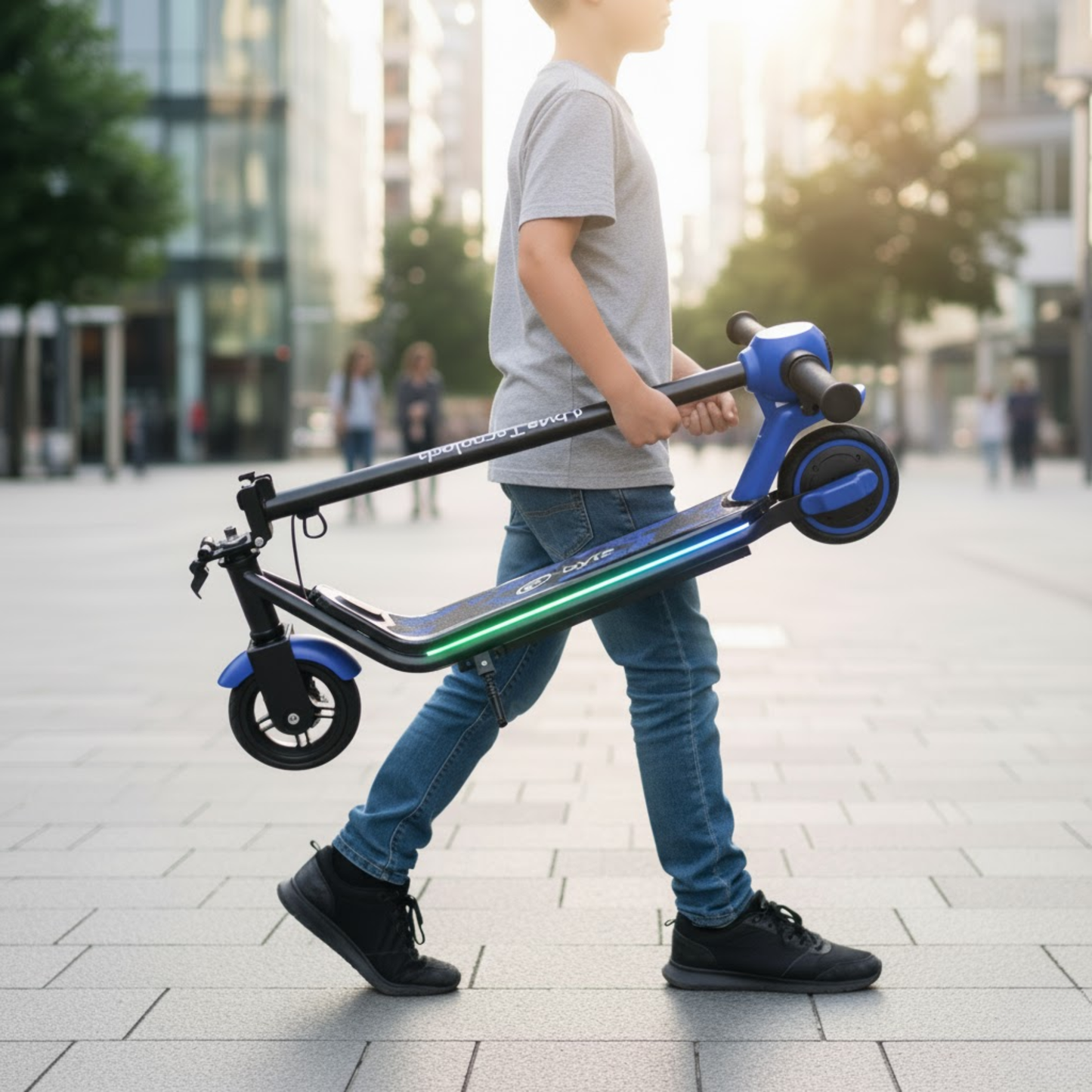 Patín Eléctrico Infantil Plegable Con Luz Led