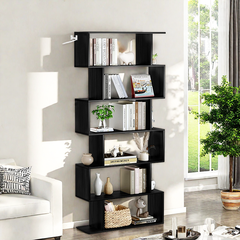 LIBRERO MULTIUSOS EN ZIG ZAG 6 NIVELES