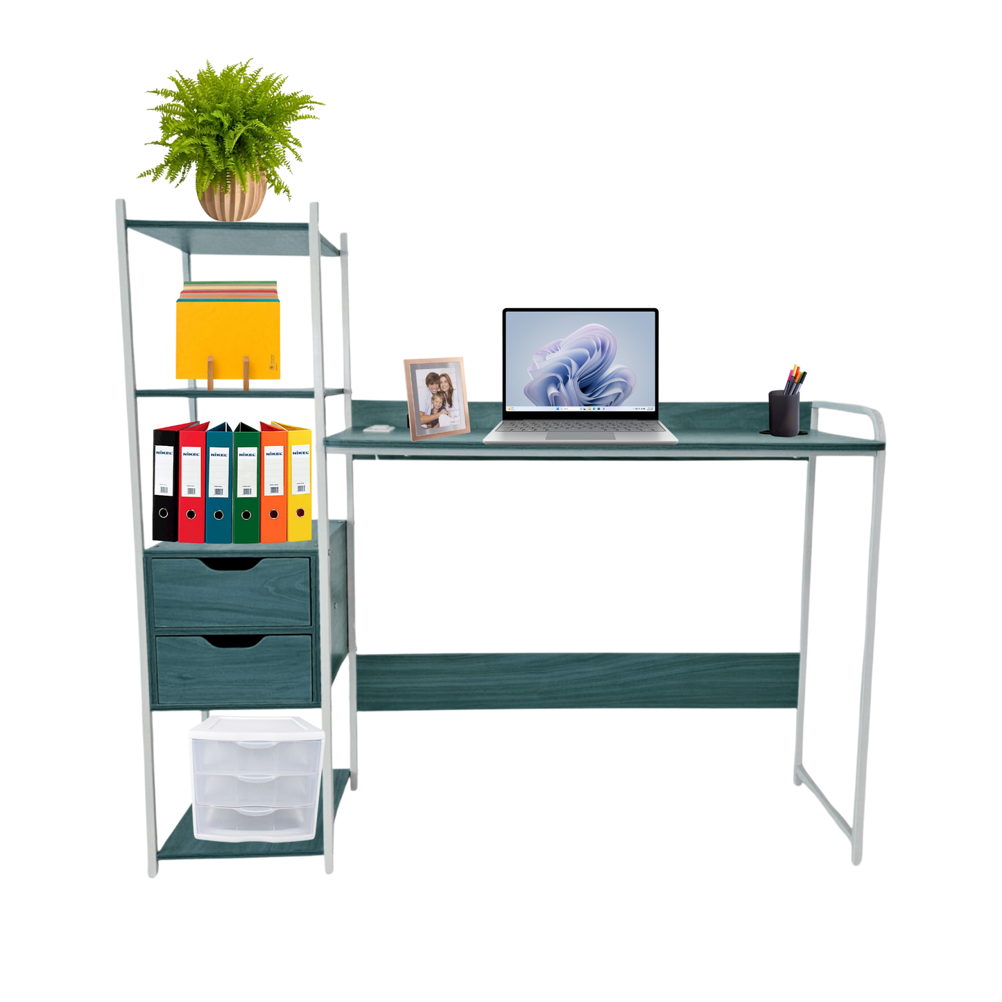 Escritorio Librero Organizador Con Multicontactos