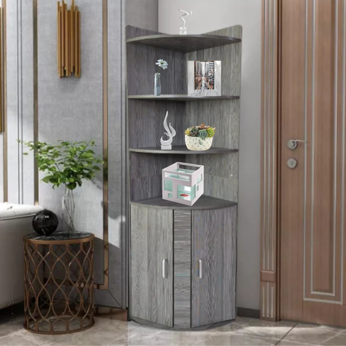 Equinero Librero Con Repisa Y Puertas