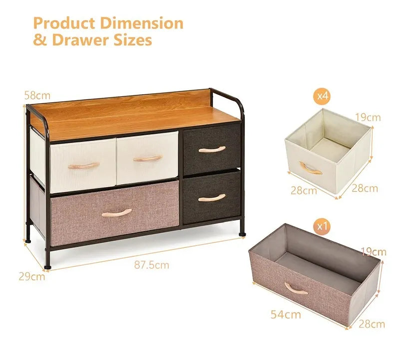 Cajonera Baja De 5 Cajones