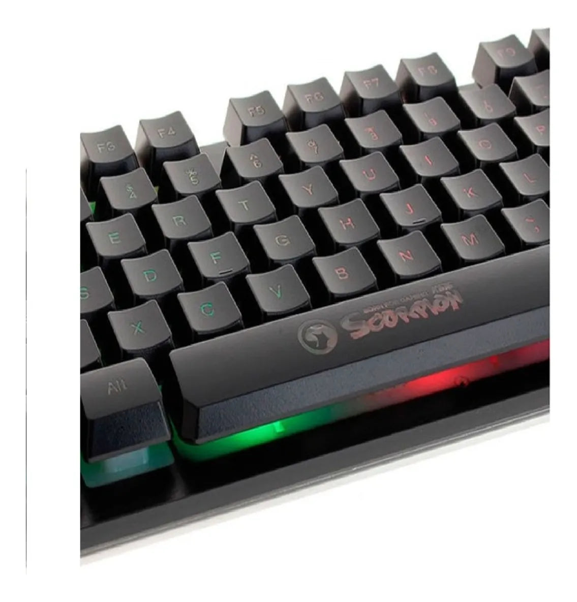 Teclado Gamer Marvo K616a Membrana Luz Arcoiris Multimedia