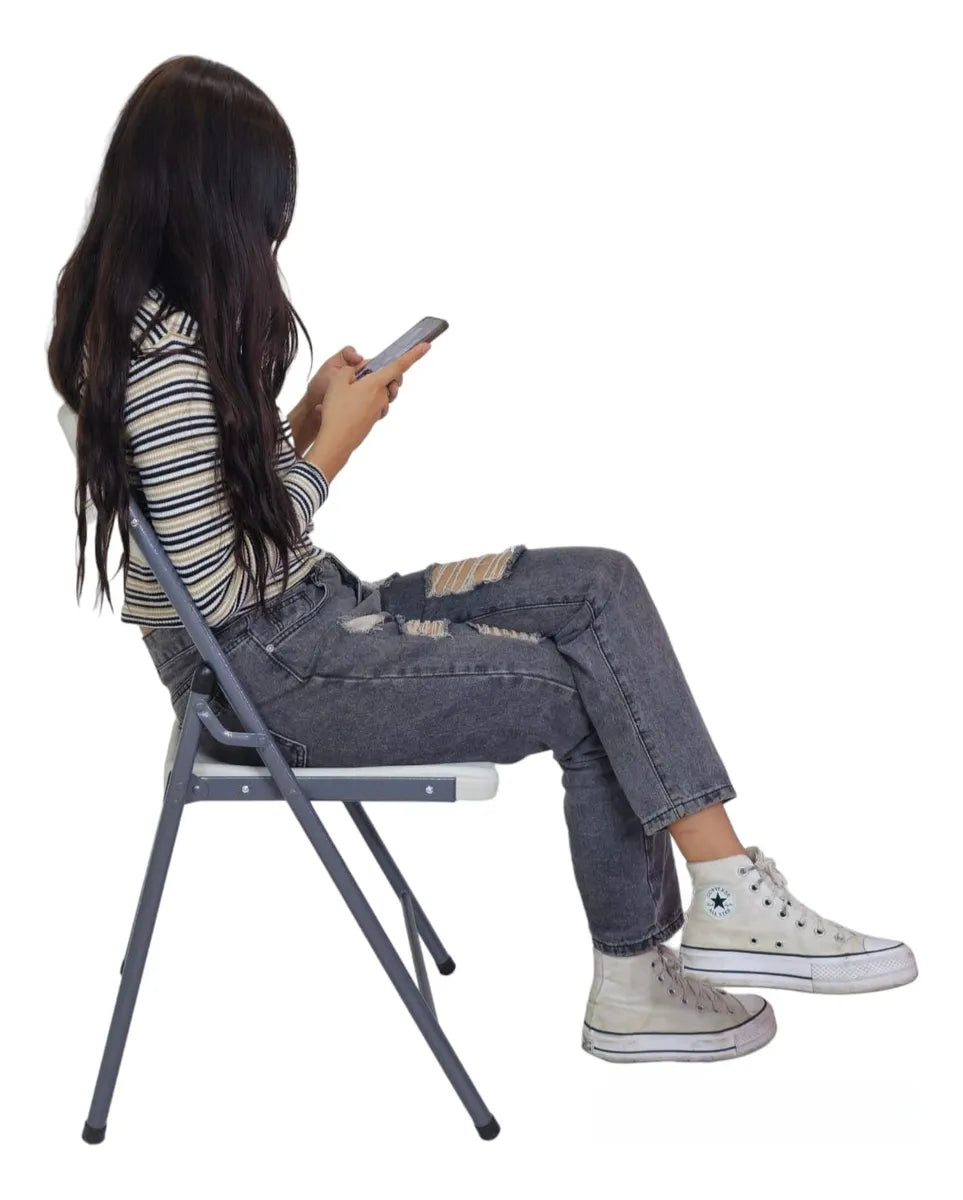 Silla Plegable Blanca Interior y Exterior