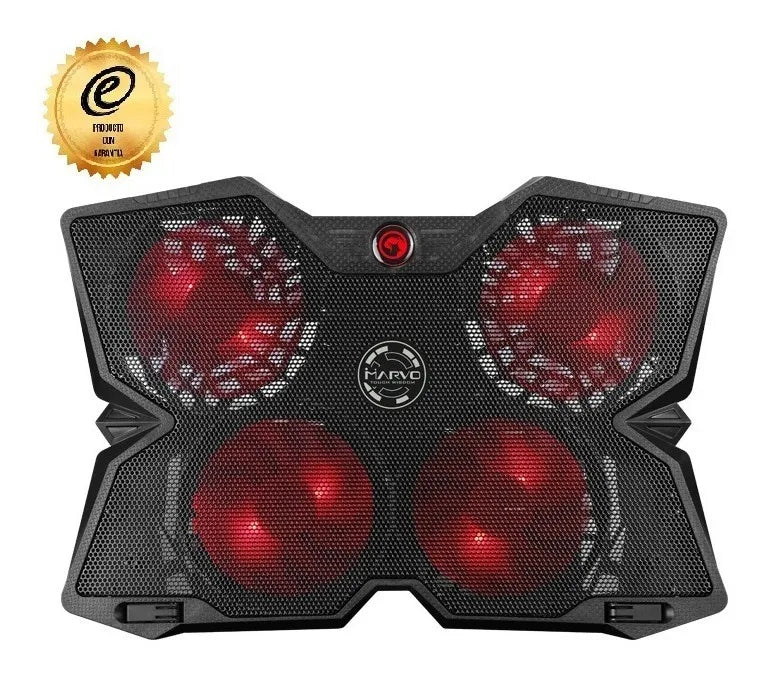 Base Enfriadora Gamer Fn-38 Marvo 4 Ventiladores Hasta 17