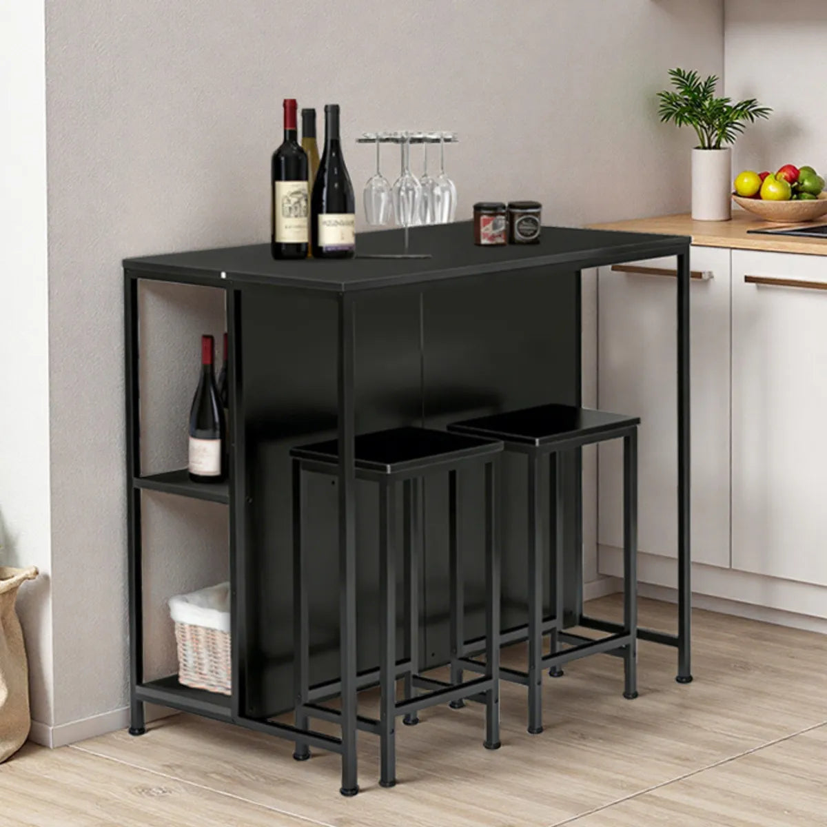 MESA ALTA CON 2 BANCOS