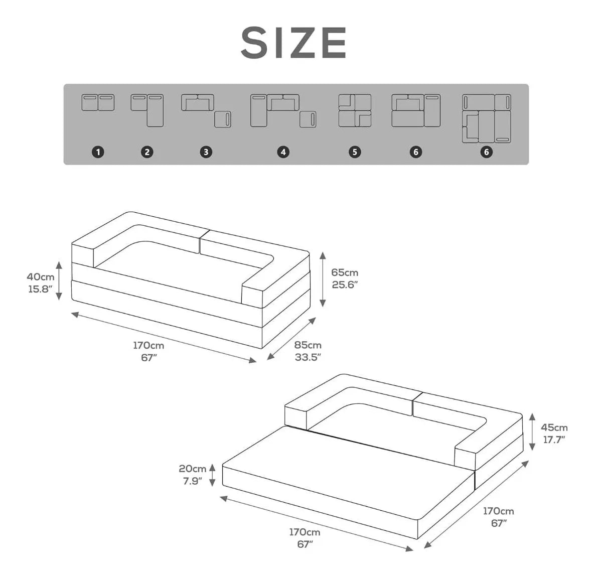 Sofá Cama Para 2 Personas Teddy Modular Memory Foam