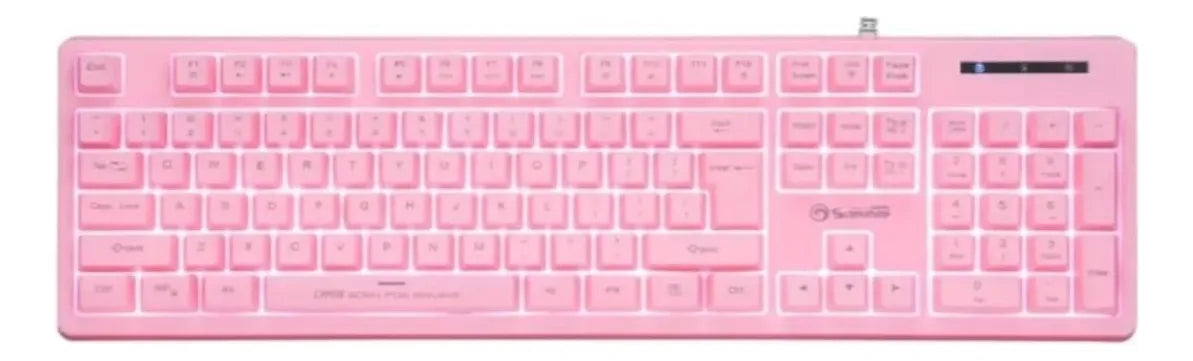 Kit gamer Marvo CM418 rosa con teclado y mouse USB retroiluminados